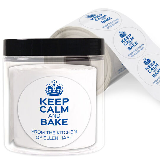 Keep Calm and Bake Gift Stickers in a Jar